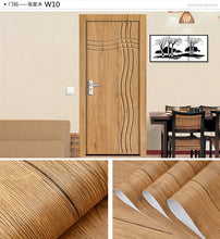 Load image into Gallery viewer, Wood Grain Door Sticker Waterproof Adhesive Wallpaper Wooden Door Renovation