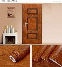 Load image into Gallery viewer, Wood Grain Door Sticker Waterproof Adhesive Wallpaper Wooden Door Renovation