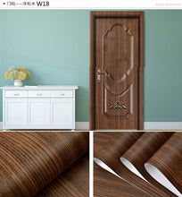 Load image into Gallery viewer, Wood Grain Door Sticker Waterproof Adhesive Wallpaper Wooden Door Renovation