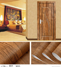 Load image into Gallery viewer, Wood Grain Door Sticker Waterproof Adhesive Wallpaper Wooden Door Renovation
